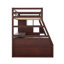 Lit mezzanine simple avec 7 tiroirs, 2 tablettes et bureau - Espresso-1236787275