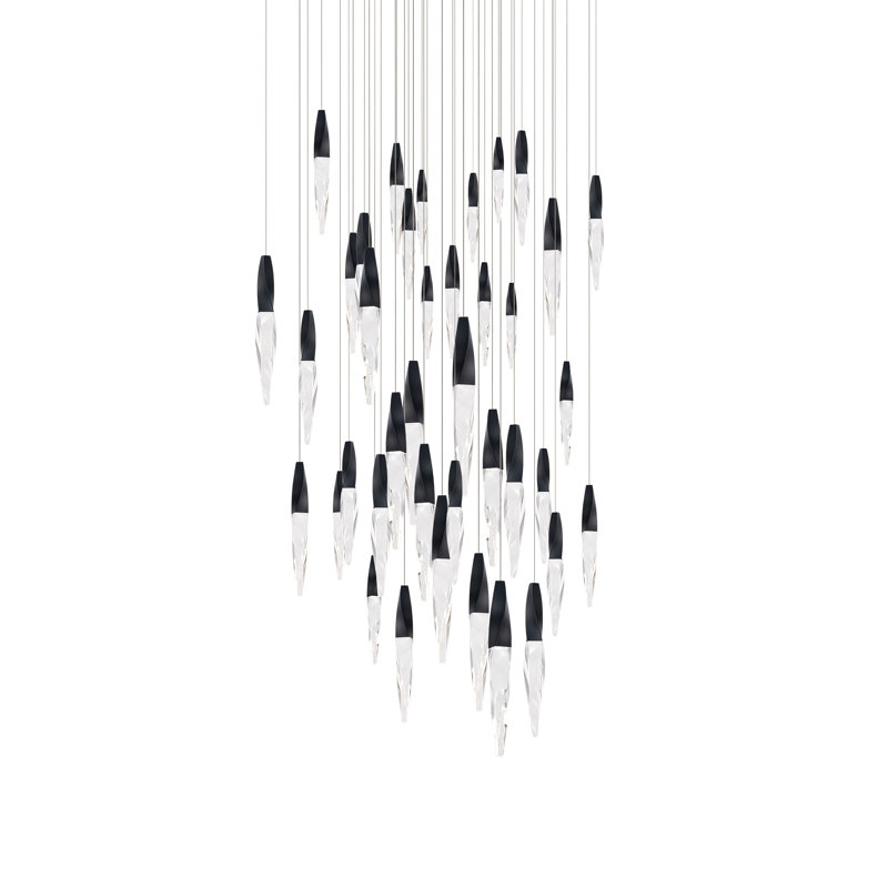 Kindjal 41 Light Crystal LED Multi-Light Pendant, Polished Nickel
