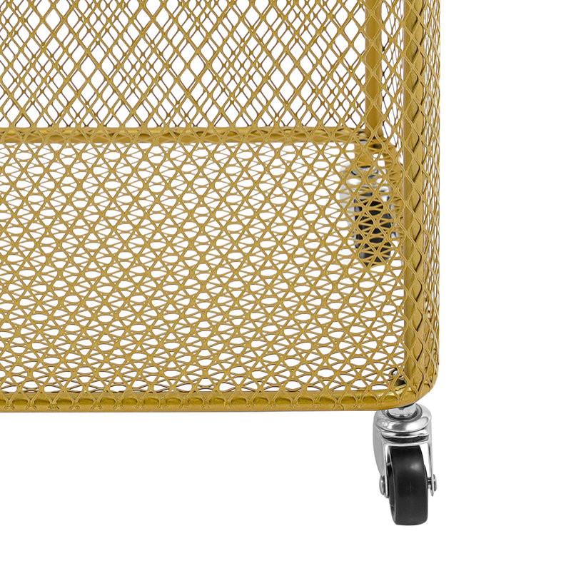Metal mesh laundry storage cart, laundry basket with wheels, Doré