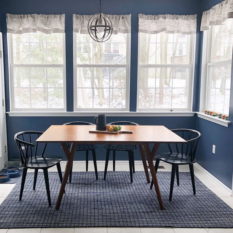 Coco Blue Handwoven Indoor/Outdoor Rug, Rectangle 7'6" x 9'6"