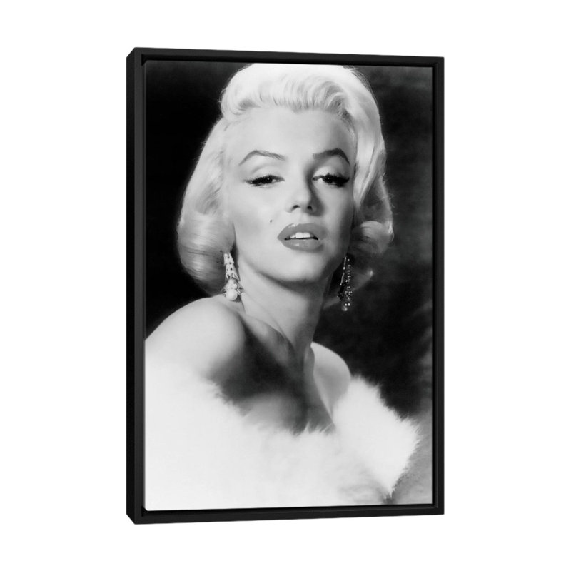 " Classic Marilyn Monroe Pose I " by Radio Days, 26" H x 18" W x 1.5" D, Black Framed Canvas, No Mat