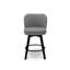 Ensemble de 2 tabourets de bar pivotants à 360 ° MINCETA à hauteur de comptoir de 26 pouces avec dossier en coquille, chaise de bar rembourrée en tissu avec repose-pieds, pour îlot de cuisine, bar Home, tissu performance, gris-1466696215