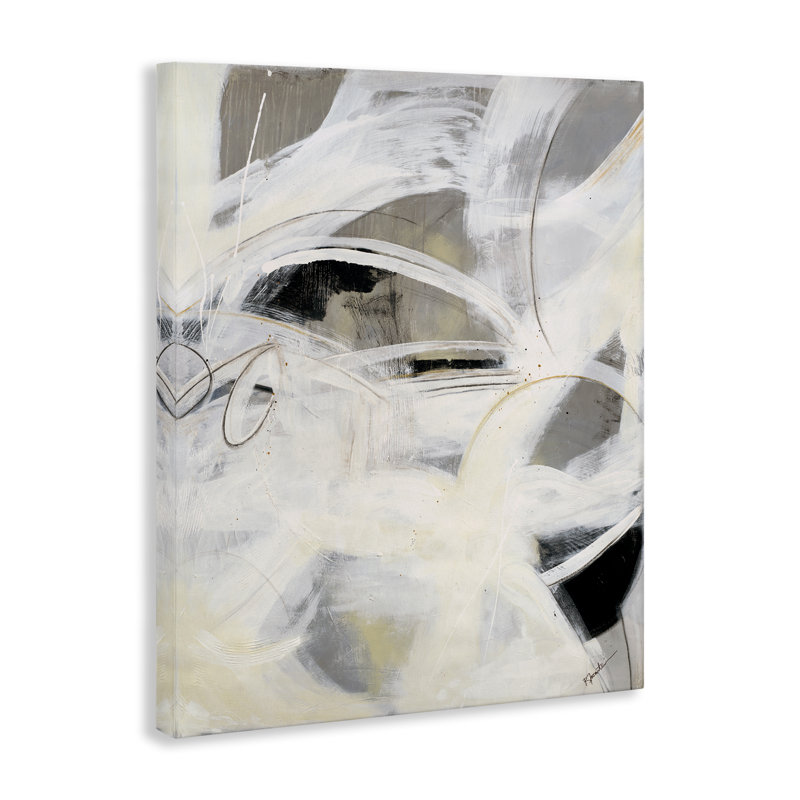 Art mural blanc sur toile Expression abstraite par Ruth Fromstein, H 40 po x l 30 po