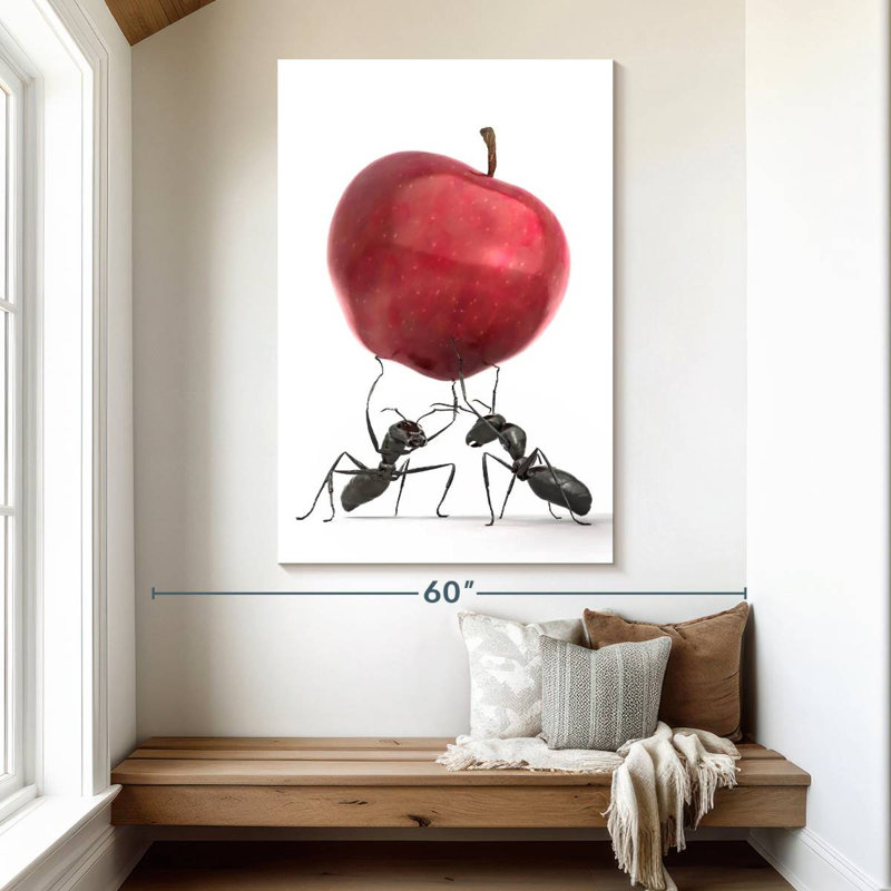 Brampt Black Ants With Apple, 51" H x 34" W