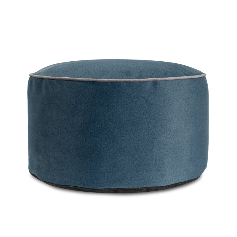 Qiviut Blue Foot Pouf, Blue