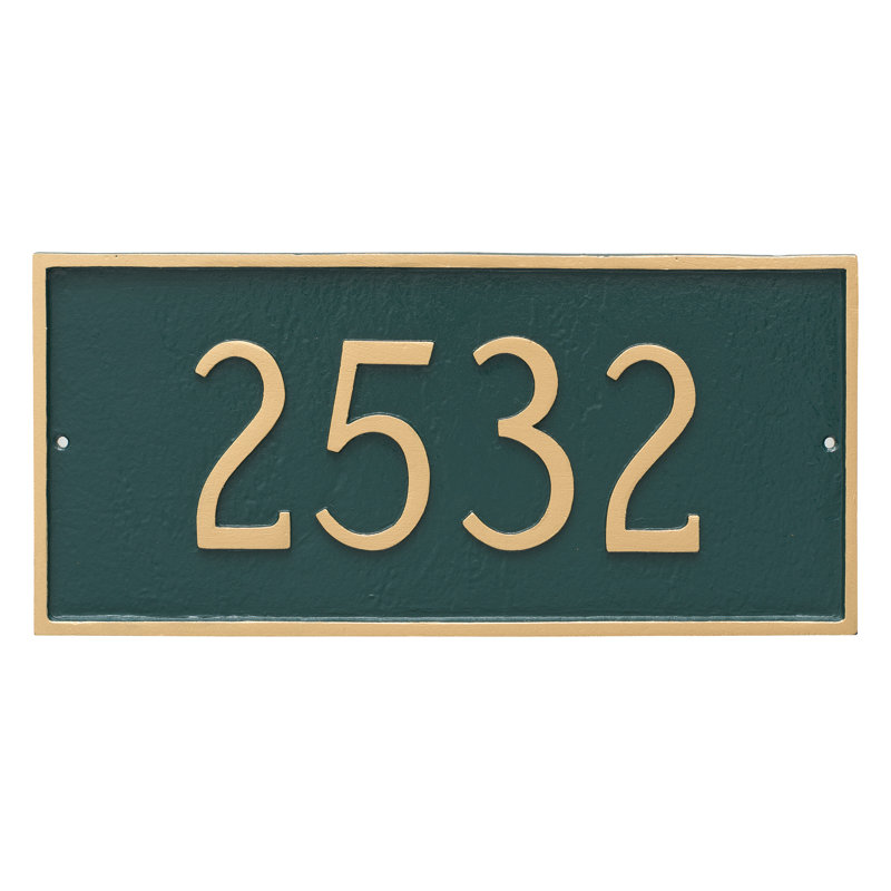 Plaque d'adresse murale sur 1 ligne, Sable / doré, Oui