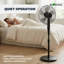 Ventilateur piédestal à moteur à courant continu de 16 pouces Ecohouzng avec télécommande