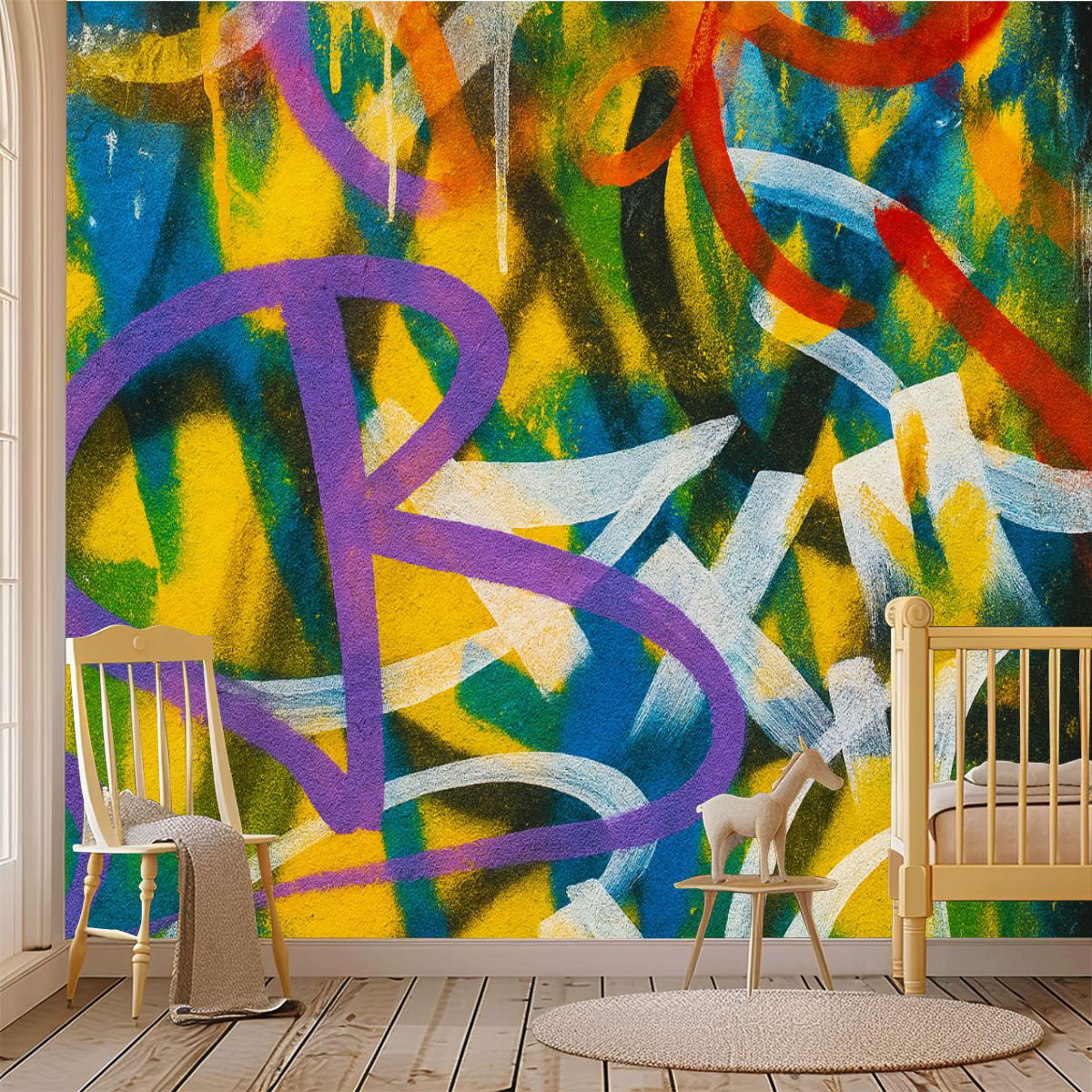 Latitude Run® Peel and Stick Wallpaper Wall Mural Graffiti details Wall ...
