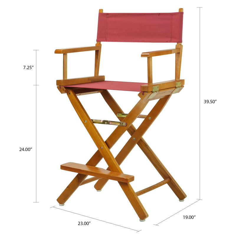 Chaise de réalisateur pliante 24 po, Bourgogne, Blanc