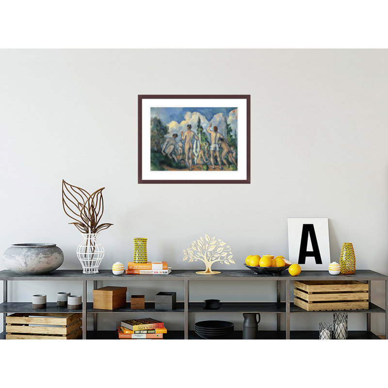 «Baigneurs» par Paul Cézanne, impression giclée encadrée, H 23,25 po x l 29,5 po