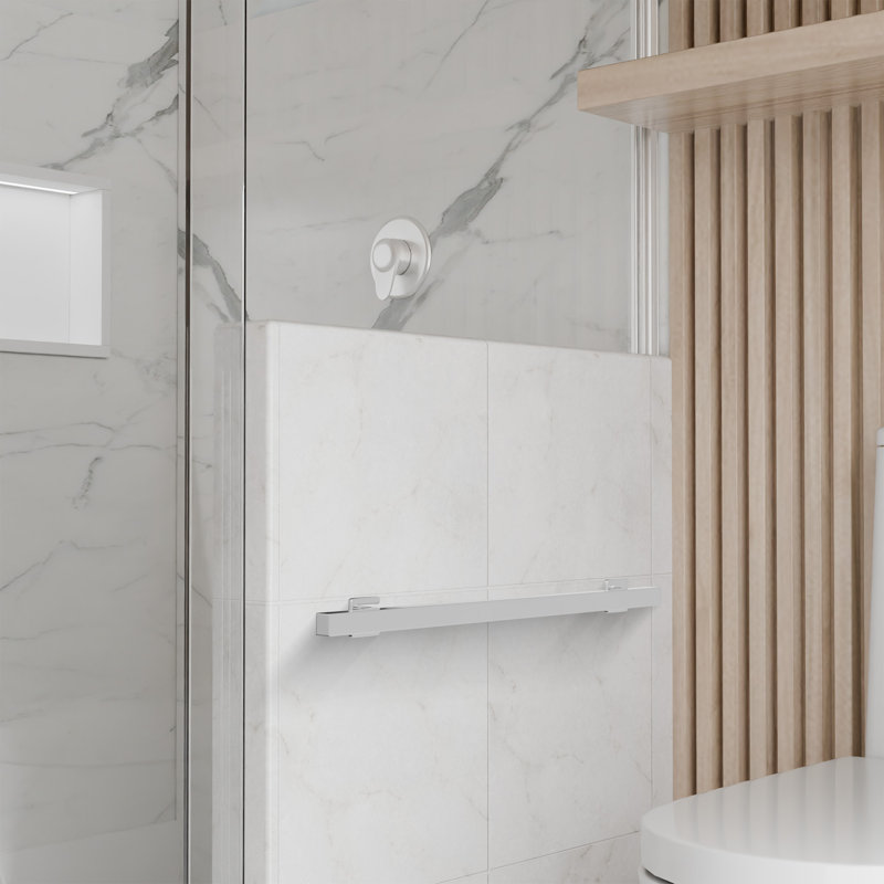 Brixwell SGB24PS Straight Square Grab Bar, 31-1/2" Length, 24" Mounting Center To Center, Polished Stainless Finish