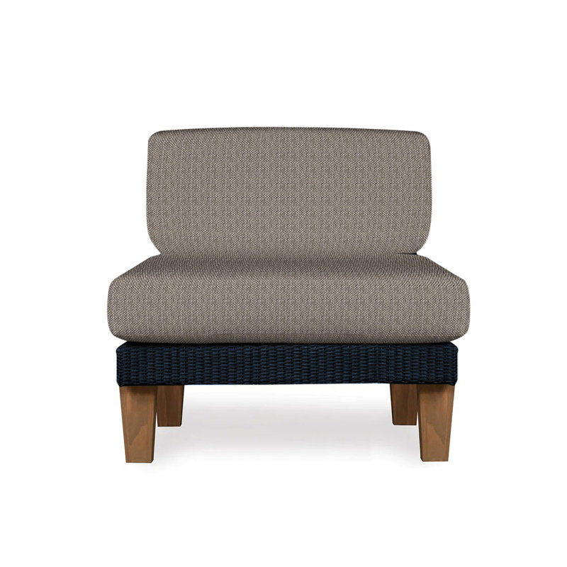 Catalina Outdoor Teak Lounge Chair, Callen Celadon, Ebony