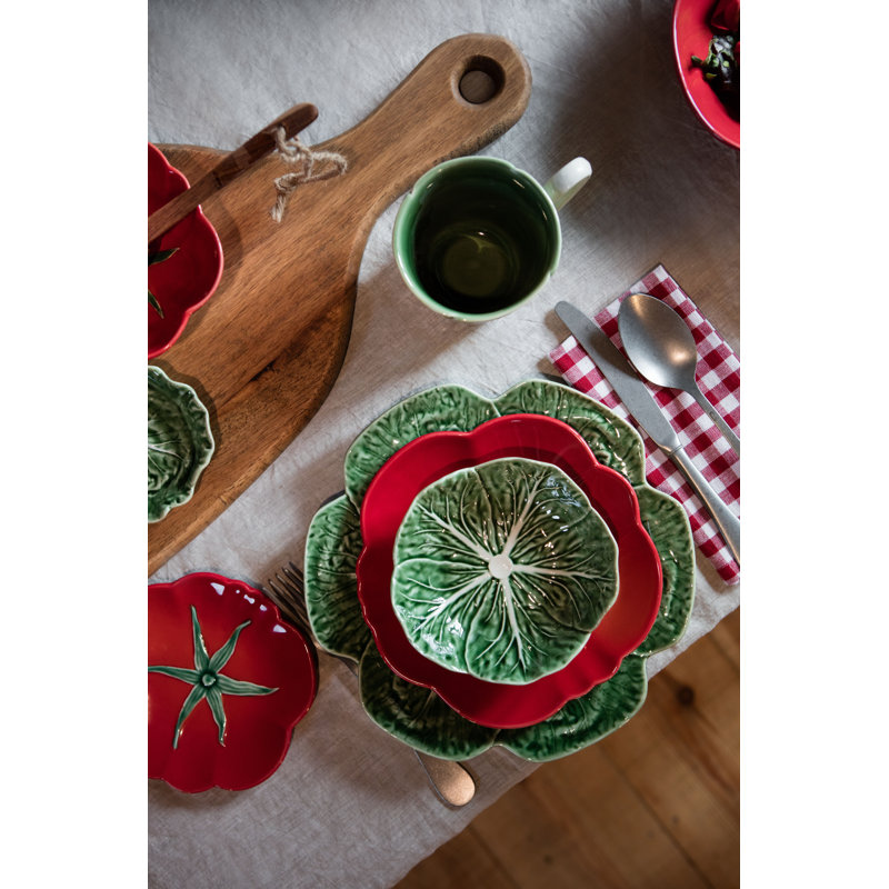 Set of 4 Cabbage Chargers, Green