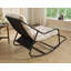 Chaise berçante d'intérieur / d'extérieur avec accoudoirs courbés, chaise berçante d'appoint à coussin épais pour le salon, la chambre à coucher, le balcon, le porche-2091139930