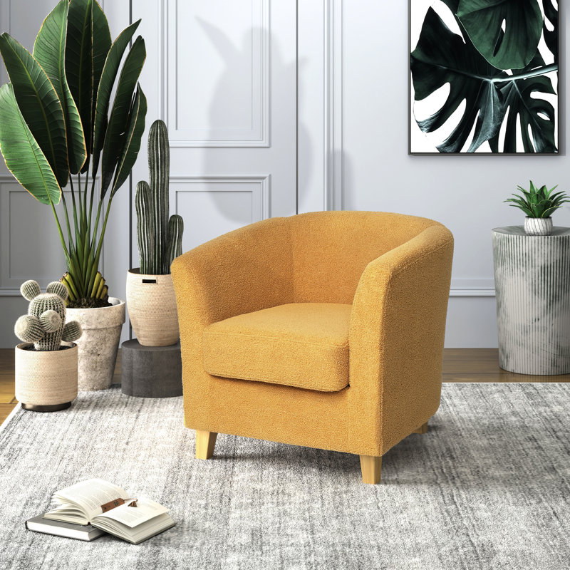 Mignon mobilier jaune moutarde pour la vie - rembourrage à 100%, structure en bois massif avec pieds de style relax