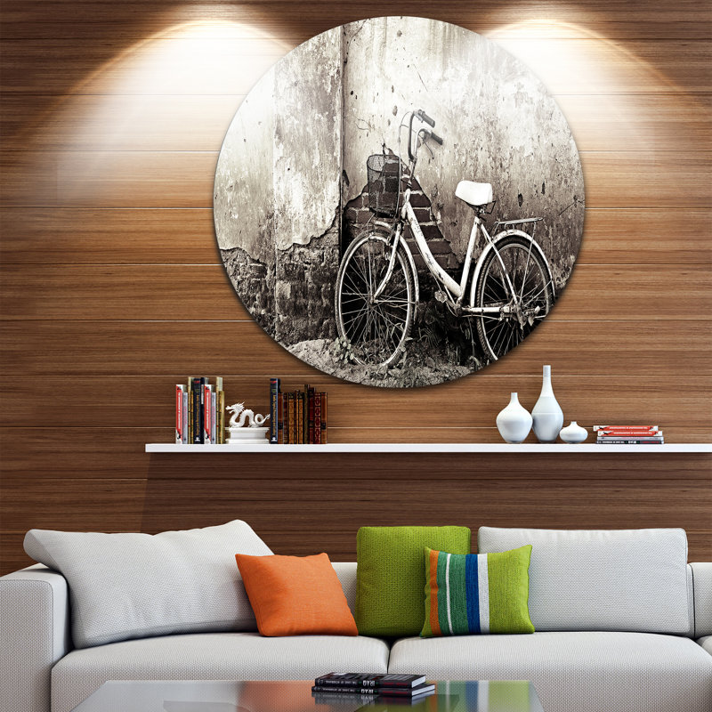 " Old Bicycle And Cracked Wall ", 38" H x 38" W x 1" D