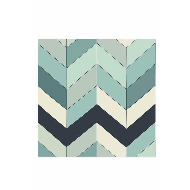 Abstract Chevron Pattern III Retro Unframed Art Print, 20" H x 20" W