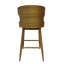 Deux chaises de bar de style Mid-Century, siège rembourré beige, bois d'hévéa, l 23 po x P 21 po, assise de style robuste, l 22,38 po x P 21,3 po x H 41,6 po