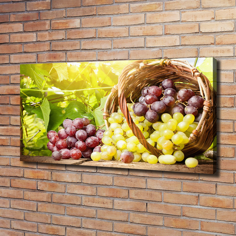 Grapes In The Basket - Wrapped Canvas Print