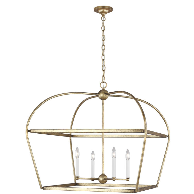 Stonington 4 - Light Chandelier, Antique Gild, 21" H x 13.375" W x 13.375" D
