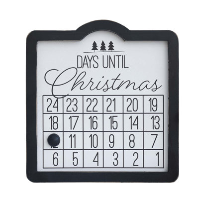 Calendrier à rebours mural en bois avec aimant Days Days Christmas