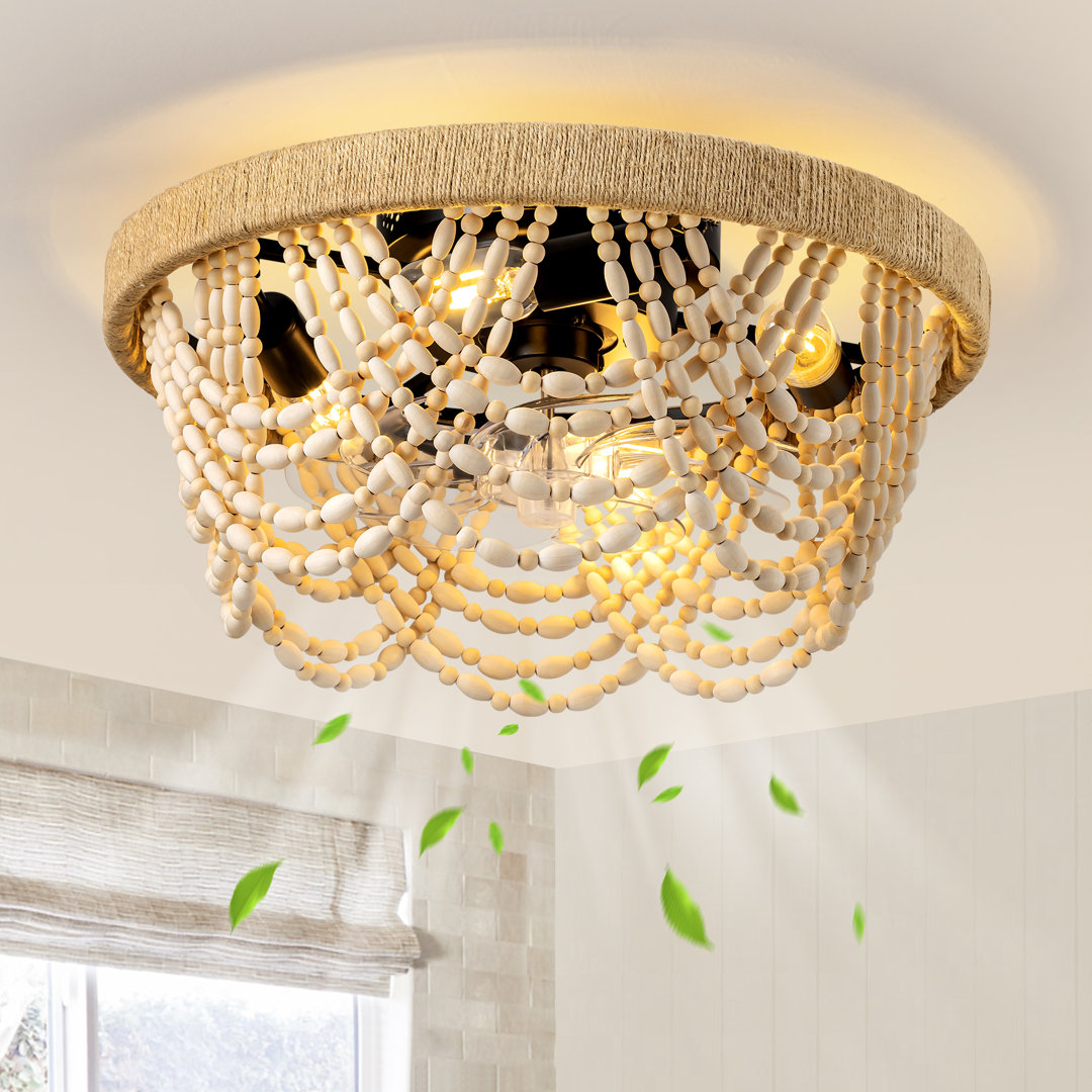 Cyriaque 20" Farmhouse Boho Caged Ceiling Fan With Light Kit And Remote Control Included Dakota Fields