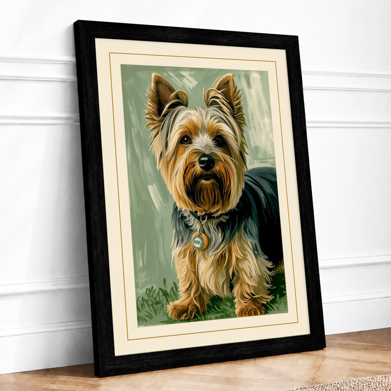 Gentle Terrier Boho - Framed Print, A1 - 84.1 x 59.4 cm, Black