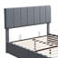Lit plateforme double avec système de rangement hydraulique - gris-1023115923