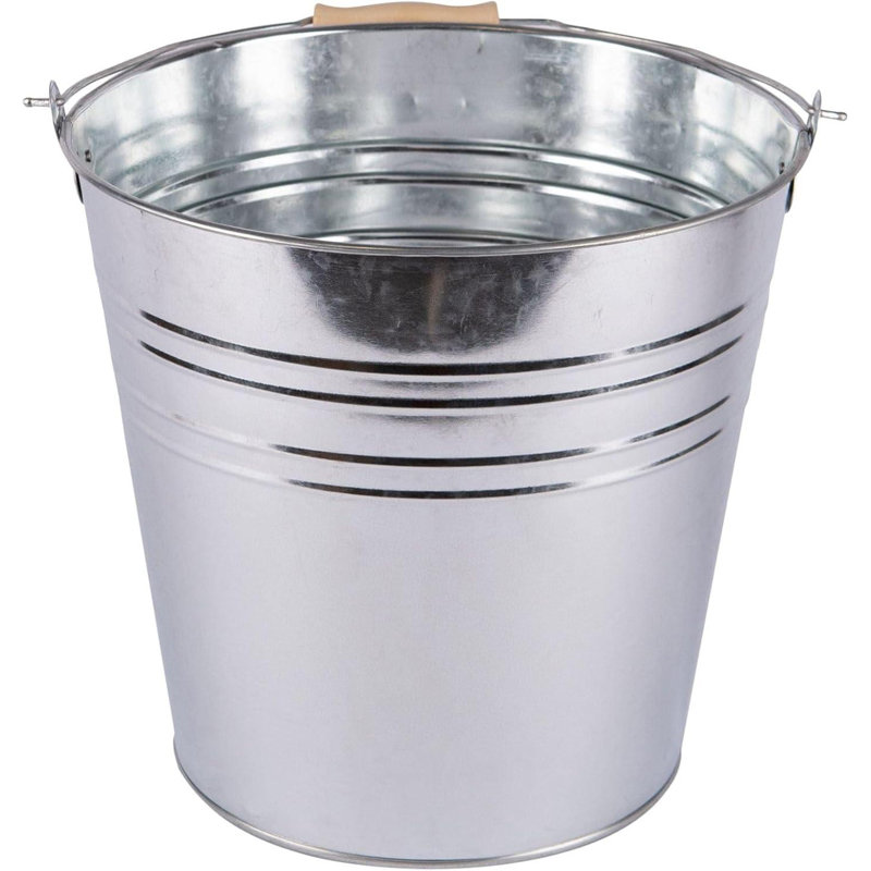 Anje 12L Heavy-Duty Galvanised Metal Bucket with Handle For Water Coal  Home Garden, Bathroom , 10