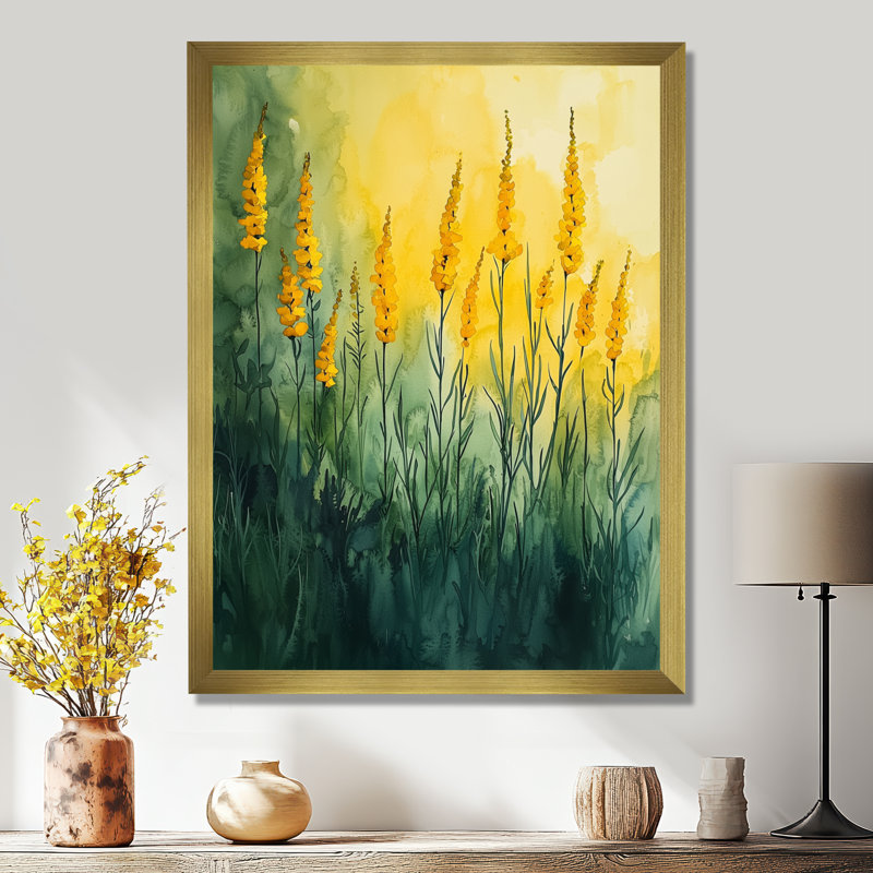 Nabors - art mural floral, H 32 po x l 24 po, Reproduction encadrée d'une seule photo, Doré