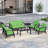 Polett Teak Outdoor Six-person Patio Set With Cushions And Two Tables-91246495-91246480