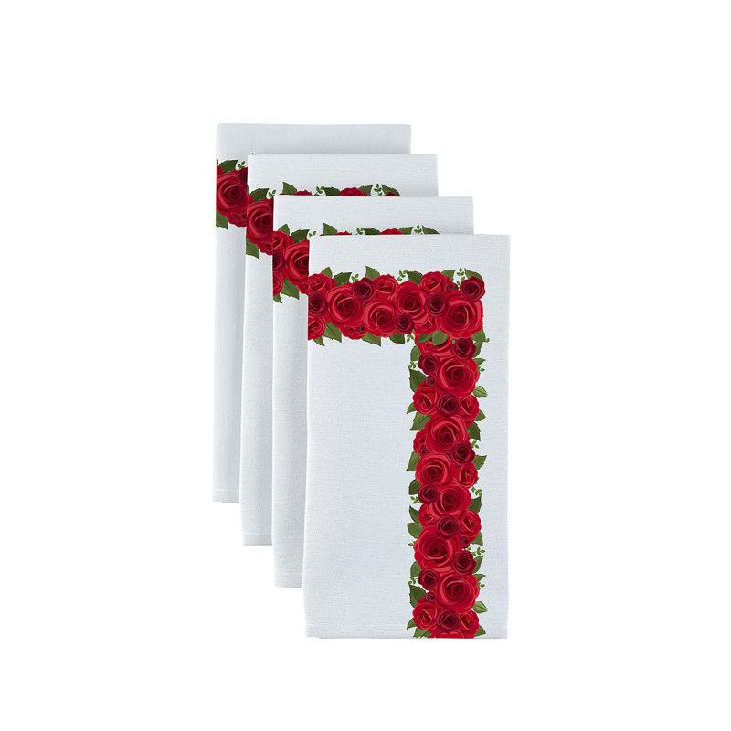 Polyester Floral Square Napkin