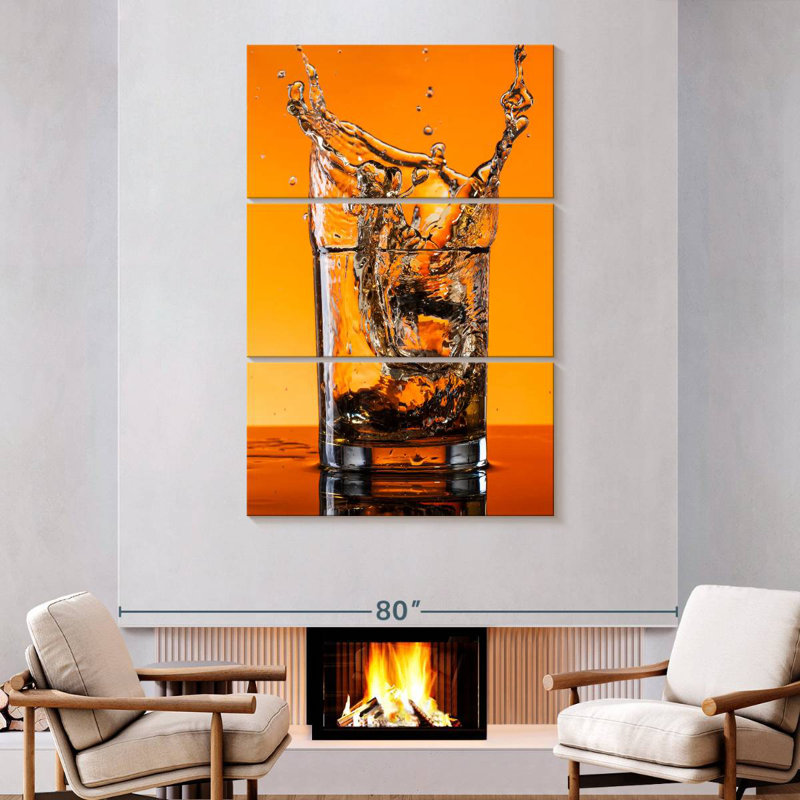 Whiskey Splashing In Glass, 74" H x 48" W