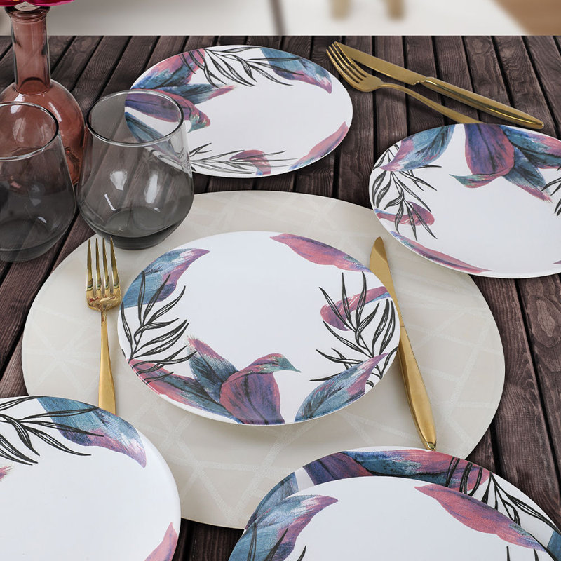 Elegant Ceramic Dessert Plate Set (6 Pieces), 7.9 x 7.9 x 1.0 inches | 100% Antibacterial Ceramic, Easy to Clean, Thermal Shock Resistant | Dishwasher & Microwave Safe, Perfect for Dining & Entertaining