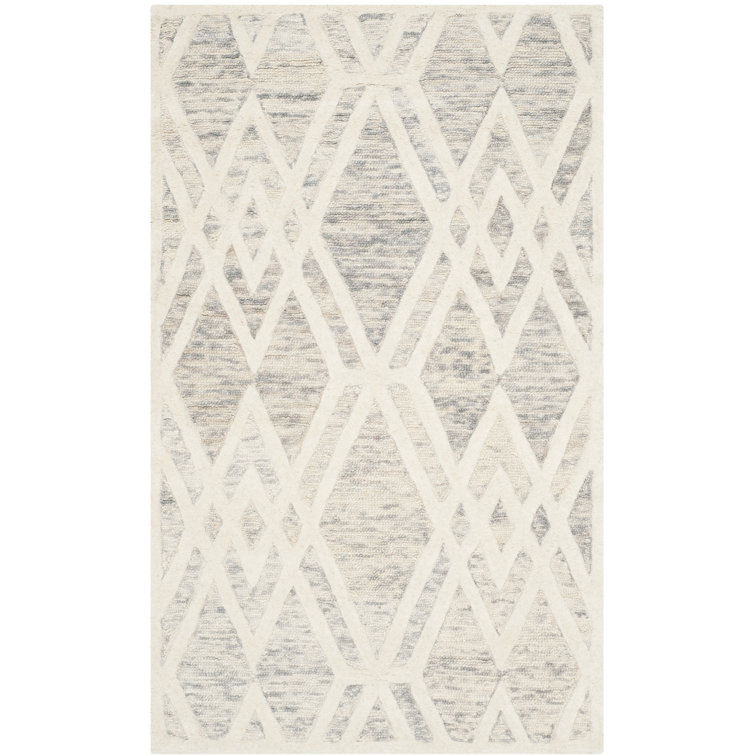 Tapis géométrique en laine touffeté à la main Deedgra
