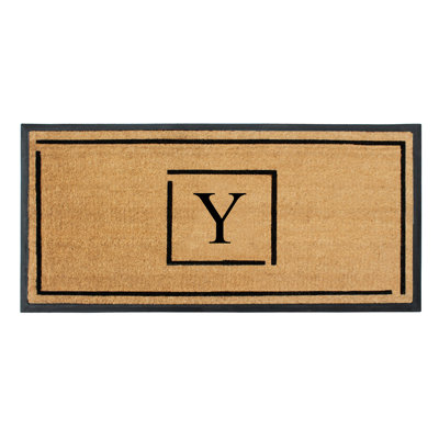 Amaranthe Hand-Crafted Rubber Coir 48" x 24" Non-Slip Outdoor Door Mat