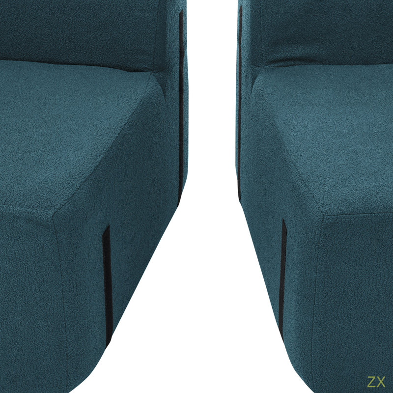 Canapé modulaire incurvé modulaire en tissu de laine d'agneau, style minimaliste moderne, comprimé (aucun assemblage requis), confortable pour le salon et la chambre à coucher
