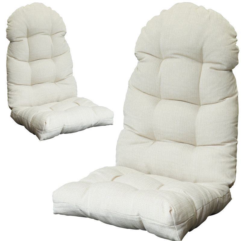 Outdoor Adirondack Chair&Rocking Chair Seat And Back Cushion(Set Of 2), 2, Beige