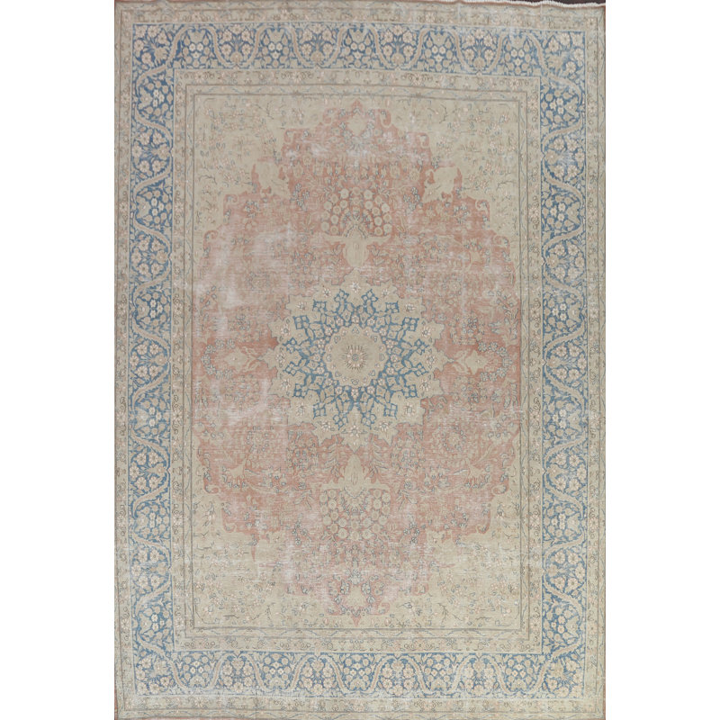 Tapis unique en laine noué à la main 9 pi 7 po x 12 pi 7 po Nanne