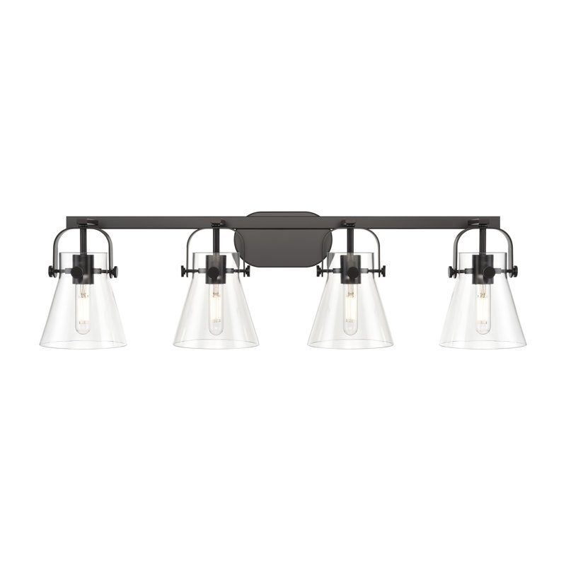 Sidman 2 - Light Dimmable Vanity Light, Clear, Matte Black, 4 Lights
