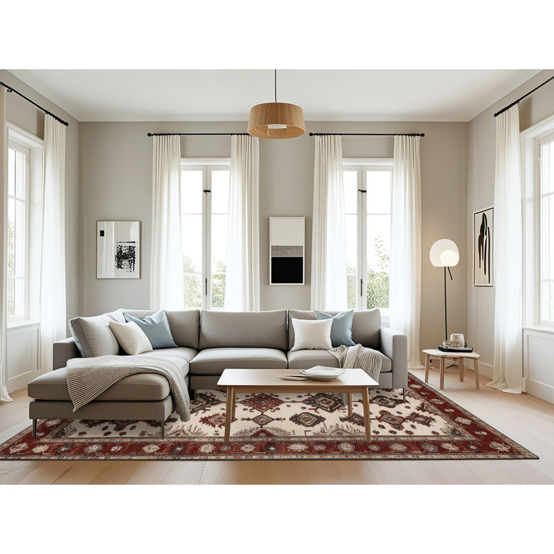 Machine Washable Turkish Black Area Rug, Rectangle 8' x 12'