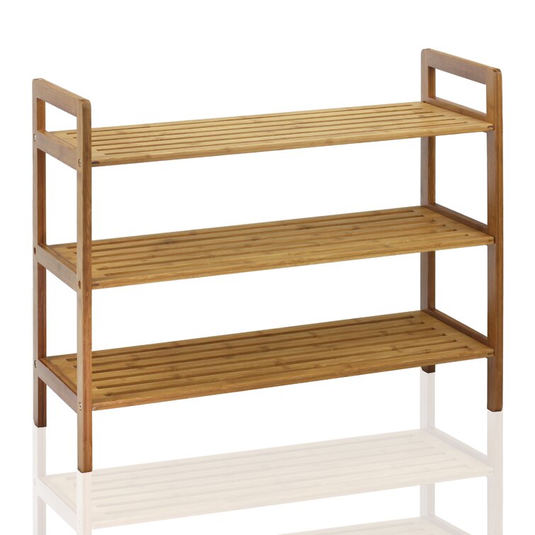 Ebern Designs 3 Pair Solid Wood Shoe Rack