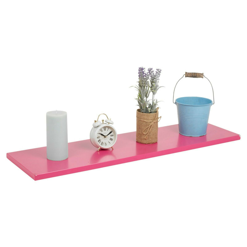 Merha Wall Shelf, 2cm H x 60cm W x 23.5cm D, Pink