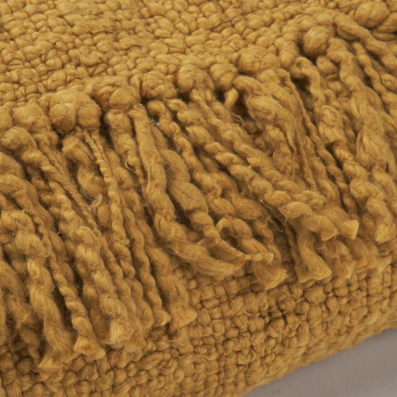 Jeté en coton tissé moutarde Kambal, Moutarde