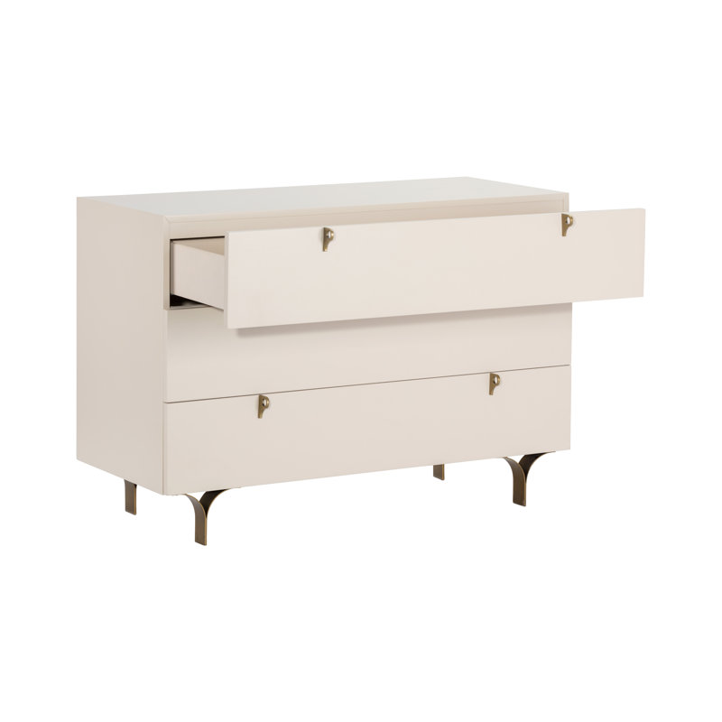 Celine 3 - Drawer Solid Wood Dresser, Cream