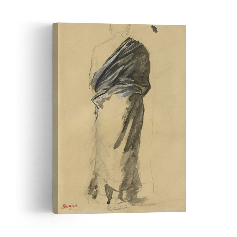 Étude de draperie, 1860-1865. Estampe d'art mural abstrait contemporain., H 24 po x l 16 po