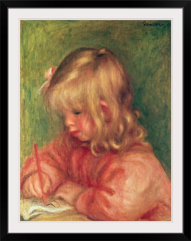 «Child Child, 1905» par Pierre-Auguste Renoir - reproduction, Cadre noir, H 32 po x l 26 po x P 1 po