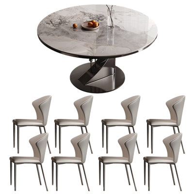 Light luxury household round dining table sets