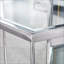 Modern Glass Coffee Table with Silver Stainless Steel Frame, Space-Saving Two-Tier &amp; Easy-Clean
