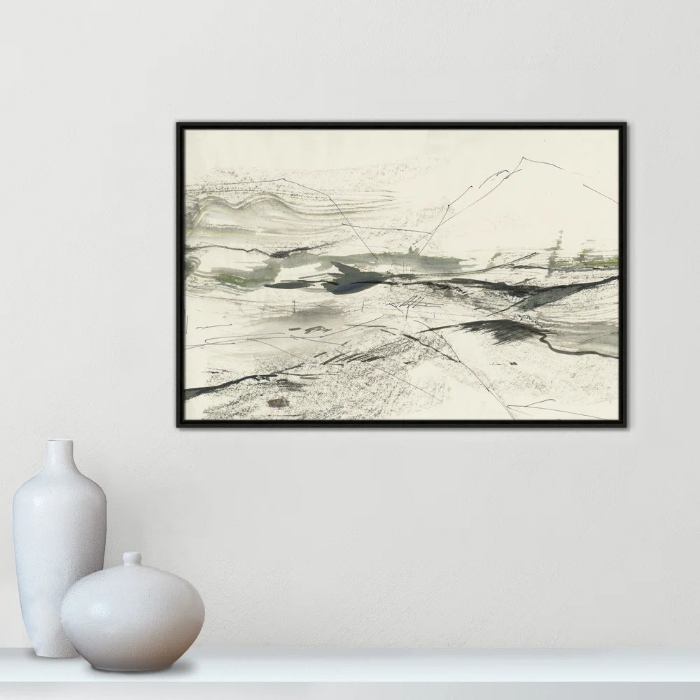 Green Sketches Print by PI Studio, 25.5" H x 37.5" W x 2" D, Espresso Floater Framed, No Mat